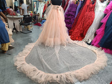 Load image into Gallery viewer, G1142, Peach TubeTop Frilled long Trail Shoot Gown Size (All)