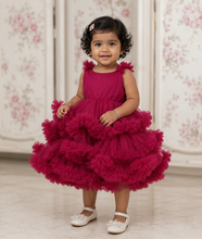 Load image into Gallery viewer, G648, Magenta Ruffled Kids Gown