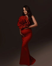 Load image into Gallery viewer, G1246, Red Wine Body Fit Maternity Shoot Gown Gown, Size (All)pp