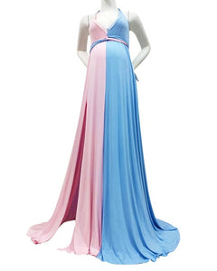 G1490, Multi Color Slit Cut Shoot Trail Gown, Size (All)pp