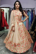 Load image into Gallery viewer, L74, Cream Flower Lehenga, Size (XS-30 to XL-40)