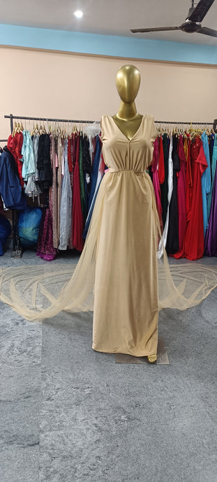 G1102, golden body fit Maternity Shoot trail  Gown, Size (All)pp