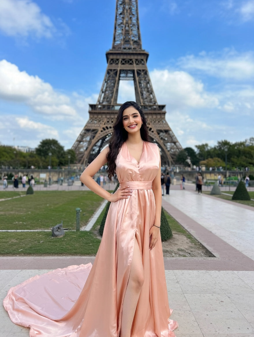 green emerald velvet dress A-line Peach Organza Beaded Spaghetti Straps Long Evening Prom Dresses,  MR8177