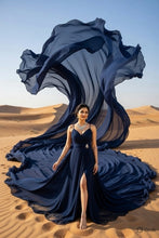 Load image into Gallery viewer, G3381, Navy Blue Infinity Prewedding Shoot Trail Gown