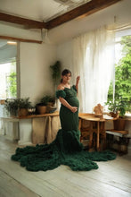 Load image into Gallery viewer, G1035, Bottle Green  Long Trail Body Fit Gown (All Sizes)