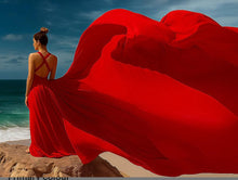 Load image into Gallery viewer, G938, Red Infinity Trail Prewedding Shoot  Gown (p)