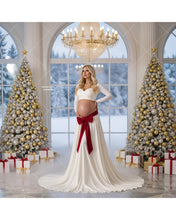Load image into Gallery viewer, G4006 , Black Maternity Shoot Trail Gown with Red bow, Size (ALL)