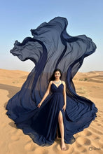 Load image into Gallery viewer, G3381, Navy Blue Infinity Prewedding Shoot Trail Gown