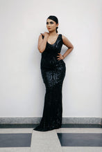 Load image into Gallery viewer, G16, Black Mermaid Shimmer Cocktail Gown, Size (XS-30 to L-36)