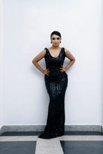 Load image into Gallery viewer, G16, Black Mermaid Shimmer Cocktail Gown, Size (XS-30 to L-36)