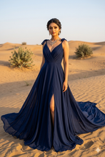 Load image into Gallery viewer, G3381, Navy Blue Infinity Prewedding Shoot Trail Gown