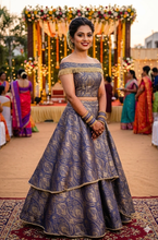 Load image into Gallery viewer, L73, Brocade Layered Lehenga, Size (XS-30 to XL-42)