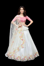 Load image into Gallery viewer, L505, White Sequence Floral Lehenga (XS-3o to XL-40)