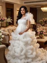 Load image into Gallery viewer, G723, White Puffy Cloud Maternity Shoot Trail Gown, pp