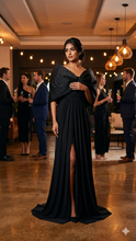 Load image into Gallery viewer, G1003 Black Slit Cut Photo Shoot Trail Gown, Size (ALL)p