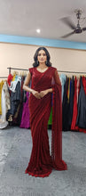 Load image into Gallery viewer, L88, maroon Party Wear  Saree, Size (XS-30 to L-38)