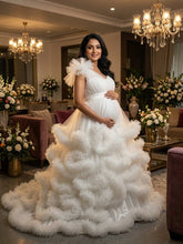 Load image into Gallery viewer, G723, White Puffy Cloud Maternity Shoot Trail Gown, pp