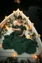 Load image into Gallery viewer, G1035, Bottle Green  Long Trail Body Fit Gown (All Sizes)