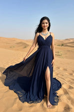 Load image into Gallery viewer, G3381, Navy Blue Infinity Prewedding Shoot Trail Gown