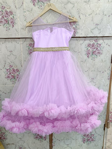 G2127, Pink Frilled Mother-Daughter Gown, Size (ALL)pp