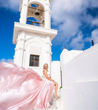 Load image into Gallery viewer, G6004  Baby pink peach Flying Prewedding Long Trail Gown