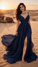 Load image into Gallery viewer, G3381, Navy Blue Infinity Prewedding Shoot Trail Gown