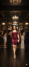 Load image into Gallery viewer, G18 , Red Wine Evening Gown,  Size( ALL)