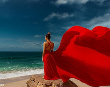 Load image into Gallery viewer, G938, Red Infinity Trail Prewedding Shoot  Gown (p)