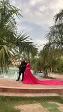 Load image into Gallery viewer, G252 , Rani Pink Prewedding Long Trail Gown (All Sizes)