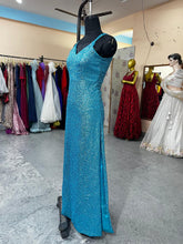 Load image into Gallery viewer, G1123, sky blue Mermaid Shimmer Cocktail Gown, Size (All)pp