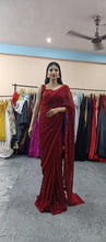 Load image into Gallery viewer, L88, maroon Party Wear  Saree, Size (XS-30 to L-38)
