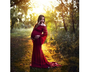 G208(3), Wine Os Full Sleeves Maternity Shoot Trail Baby Shower Lycra Body Fit Gown, Size(All)