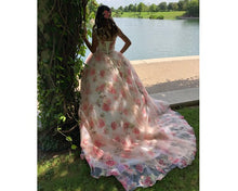 Load image into Gallery viewer, G210 (7), Light Pink Floral Prewedding Shoot Ball Trail Gown, Size (XS-30 to 4 XL -48)