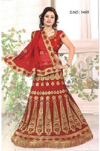 L35,Maroon Bridal Lehenga, Size (XS-30 to XL-40)