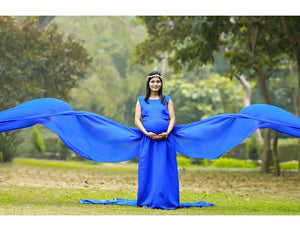 G138, Royal Blue Trail Gown Prewedding Shoot Gown Size(All)
