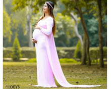 Load image into Gallery viewer, G156 (5) Pink Maternity Shoot Trail Baby Shower Lycra Body Fit Gown, Size(All)