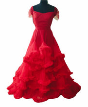 Load image into Gallery viewer, G37, Luxury Red Cloud Puffy Maternity shoot Trail Ball Gown, Size (All)