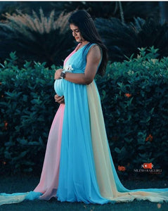 G349 (3), Multi Color Prewedding Shoot Infinity Trail Gown, Size (All)