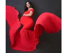 Load image into Gallery viewer, G215 (4), Red Maternity Shoot Trail Baby Shower Gown, Size(All)