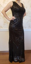 Load image into Gallery viewer, G16, Black Mermaid Shimmer Cocktail Gown, Size (XS-30 to L-36)