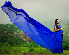 Load image into Gallery viewer, G300 (12), Royal Blue Long Trail Maternity Shoot Baby Shower Gown, Size(All)