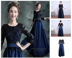 G101 (5)  Blue and Black Gown, Size (XS-30 to 4XL-48)