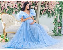 Load image into Gallery viewer, G952, Blue Ruffled Maternity Shoot  Gown, Size (All)pp