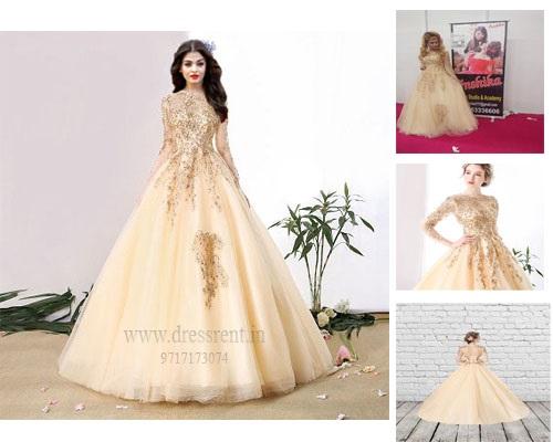 G147, Golden Ball Gown, Size (XS-30 to L-38),