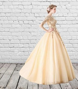 G147, Golden Ball Gown, Size (XS-30 to L-38),