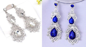 Silver and Royal Blue Long Earings