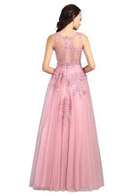 Load image into Gallery viewer, G80, Sweet Pink Lace Beading Long Gown, Size (XS-30 to L-38)