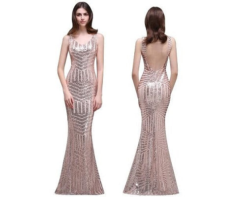 G86, Rose Gold Mermaid Cocktail Gown, Size (XS-30 to L-36)