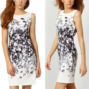 Printed Black and White Party Dress,Size (XS-30 to L-38)