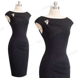 Vintage Black Floral Party Dress,Size (XS-30 to L-38)